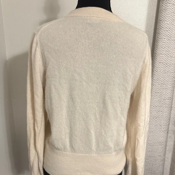 J. Crew Cream Button-Up Cardigan Cashmere cream preloved - Picture 3 of 6